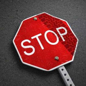 broken stop sign